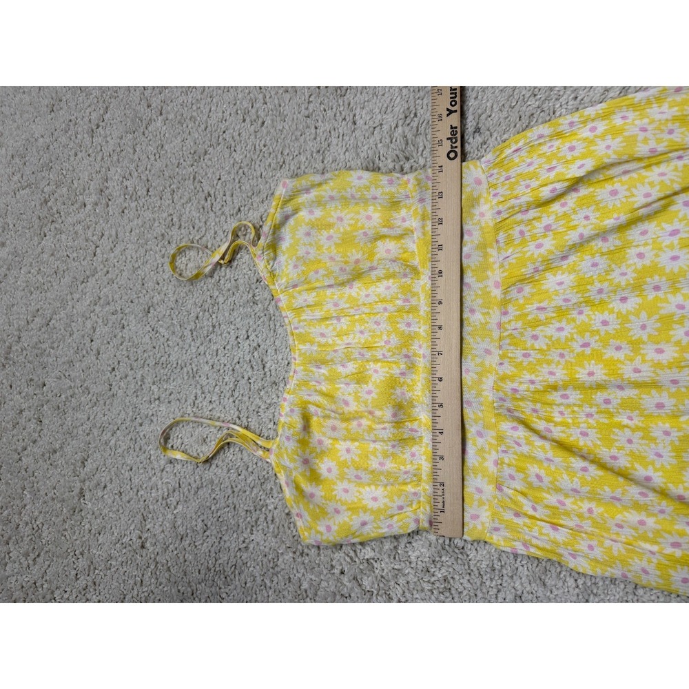 Billabong Yellow Daisy Floral Midi Dress M Spaghetti Strap Smocked Back Summer - Picture 7 of 9
